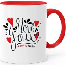 BK Gift Kişiye Özel Seni Seviyorum Kırmızı Kupa Bardak - 1
