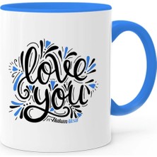 BK Gift Kişiye Özel Seni Seviyorum Mavi Kupa Bardak - 6