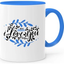 BK Gift Kişiye Özel Seni Seviyorum Mavi Kupa Bardak - 5