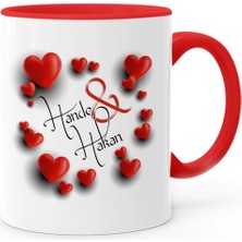 BK Gift Kişiye Özel Sevgililer Günü Temalı Kırmızı Kupa Bardak - 21