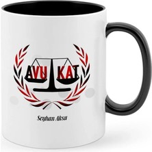 BK Gift Kişiye Özel Mesleki Avukat Siyah Kupa Bardak - 11