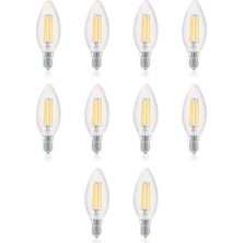 Tr 4W E14 Rustik LED Ampul, Sarı Işık, 10'lu Paket