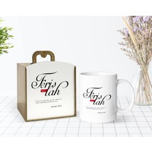 BK Gift Kişiye Özel Ahşap Kutuda Mânâ Feriştah Tasarımlı Beyaz Kupa Bardak-1