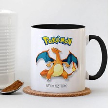 BK Gift Kişiye Özel Pokemon Charizard Siyah Kupa Bardak - 002