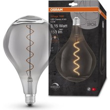 Tr Lamps Vintage 1906 LED Lamba, Duman Tonlu, 4,5 W, 150 Lm, Büyük Üzüm Şeklinde, 168 mm Çap V
