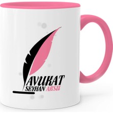 BK Gift Kişiye Özel Mesleki Avukat Pembe Kupa Bardak - 13