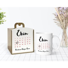 BK Gift Kişiye Özel Ahşap Kutuda Tarihli Doğum Günü Tasarımlı Beyaz Kupa Bardak-2