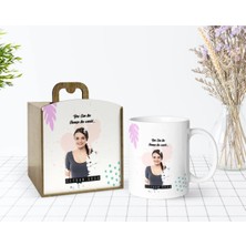 BK Gift Kişiye Özel Ahşap Kutuda Isimli Fotoğraflı Beyaz Kupa Bardak-2