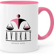 BK Gift Kişiye Özel Mesleki Avukat Pembe Kupa Bardak - 8