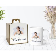 BK Gift Kişiye Özel Ahşap Kutuda Isimli Fotoğraflı Beyaz Kupa Bardak-1