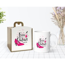 BK Gift Kişiye Özel Ahşap Kutuda Evin Süslüsü Tasarımlı Beyaz Kupa Bardak-1