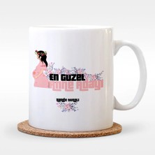 BK Gift Kişiye Özel En Güzel Anne Adayı Tasarımlı Beyaz Kupa Bardak - 2
