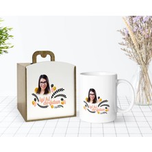 BK Gift Kişiye Özel Ahşap Kutuda Fotoğraflı Doğum Günü Tasarımlı Beyaz Kupa Bardak-9