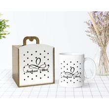 BK Gift Kişiye Özel Ahşap Kutuda Isimli Beyaz Kupa Bardak-4