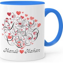 BK Gift Kişiye Özel Sevgililer Günü Temalı Mavi Kupa Bardak - 1