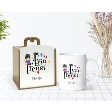 BK Gift Kişiye Özel Ahşap Kutuda Evin Prensi Tasarımlı Beyaz Kupa Bardak-1