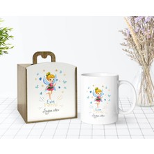 BK Gift Kişiye Özel Ahşap Kutuda Evin Perisi Tasarımlı Beyaz Kupa Bardak-1