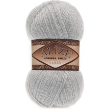 Tr Alize Angora Gold Simli El Örgü Ipi 5 Adet (Gri 21)