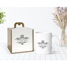 BK Gift Kişiye Özel Ahşap Kutuda Isimli Beyaz Kupa Bardak-8