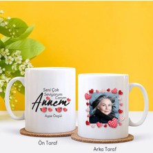 BK Gift Kişiye Özel Fotoğraflı Seni Çok Seviyorum Annem Tasarımlı Beyaz Kupa Bardak-1