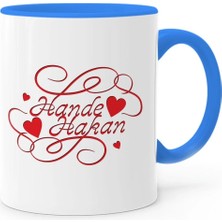 BK Gift Kişiye Özel Sevgililer Günü Temalı Mavi Kupa Bardak - 5