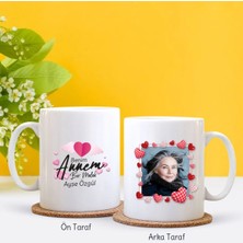 BK Gift Kişiye Özel Fotoğraflı Benim Annem Bir Melek Tasarımlı Beyaz Kupa Bardak-1