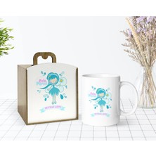BK Gift Kişiye Özel Ahşap Kutuda Evin Perisi Tasarımlı Beyaz Kupa Bardak-4