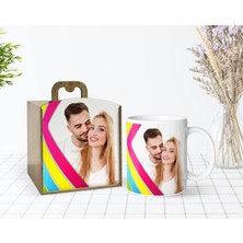 BK Gift Kişiye Özel Ahşap Kutuda Fotoğraflı Beyaz Kupa Bardak-3