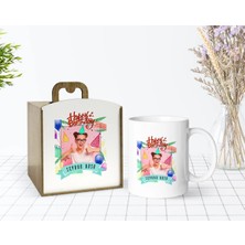 BK Gift Kişiye Özel Ahşap Kutuda Fotoğraflı Doğum Günü Tasarımlı Beyaz Kupa Bardak-6