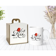 BK Gift Kişiye Özel Ahşap Kutuda Evin Reisi Tasarımlı Beyaz Kupa Bardak-1