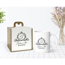 BK Gift Kişiye Özel Ahşap Kutuda Isimli Beyaz Kupa Bardak-11