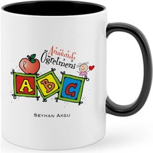 BK Gift Kişiye Özel Anasınıfı Öğretmeni Siyah Kupa Bardak - 1