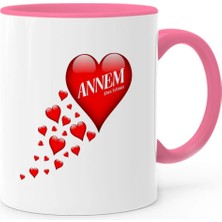 BK Gift Kişiye Özel Annem Pembe Kupa Bardak - 1