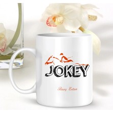 BK Gift Kişiye Özel Mesleki Jokey Beyaz Kupa Bardak - 001