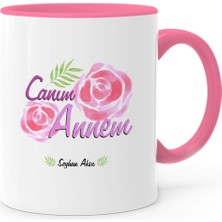 BK Gift Kişiye Özel Canım Annem Pembe Kupa Bardak - 15