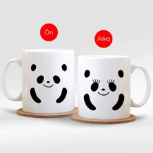 BK Gift Kişiye Özel Sevimli Panda Beyaz Kupa Bardak