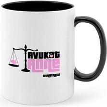 BK Gift Kişiye Özel Avukat Anne Siyah Kupa Bardak - 1