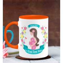 BK Gift Kişiye Özel Anneler Günü Temalı Turuncu Kupa Bardak T7
