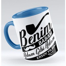 BK Gift Babalar Gününe Özel Benim Babam Adam Gibi Adam Mavi Bardak - 1
