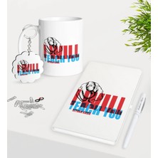 BK Gift Kişiye Özel Ingilizce Öğretmeni Kupa Anahtarlık Beyaz Defter Kalem Hediye Seti-11
