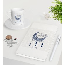 BK Gift Kişiye Özel Din Kültürü ve Ahlak Bilgisi Öğretmeni Beyaz Defter Kalem Türk Kahvesi Fincanı Seti-6
