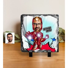 BK Gift Kişiye Özel Demir Adam Karikatürlü Dekoratif Doğal Taş - 2
