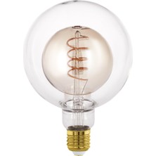 Tr 110258 E27-LED-G125 Ampul 1X4W Amber, Şeffaf 2000K 200 Lümen Dim Edilebilir