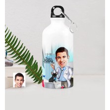 BK Gift Kişiye Özel Bay Veteriner Hekim Karikatürlü Metal Suluk (500 Ml.) 1