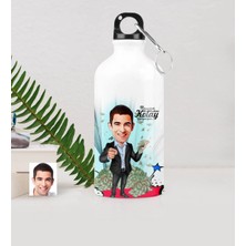 BK Gift Kişiye Özel Bay Bankacı Karikatürlü Metal Suluk (500 Ml.) 2