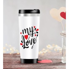 BK Gift Kişiye Özel Sevgililer Günü Temalı Çelik Termos Bardak - 81