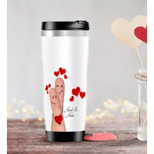 BK Gift Kişiye Özel Sevgililer Günü Temalı Çelik Termos Bardak - 89