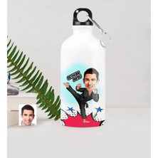 BK Gift Kişiye Özel Bay Karateci Karikatürlü Metal Suluk (500 Ml.)