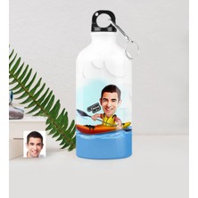 BK Gift Kişiye Özel Bay Kanocu Karikatürlü Metal Suluk (500 Ml.)