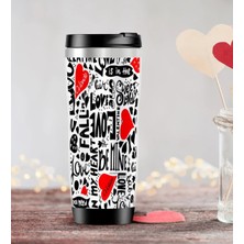 BK Gift Kişiye Özel Sevgililer Günü Temalı Çelik Termos Bardak - 75